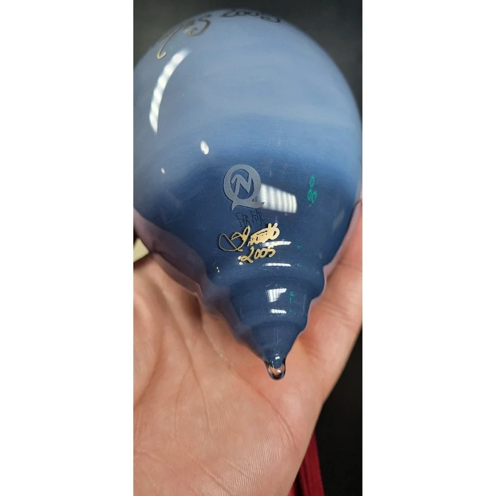 Ne'Qwa Art Reverse Hand Painted Eagle Dreamer Native Americ Blown Glass Ornament